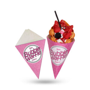Custom Printed Bubble waffle ppaer cones