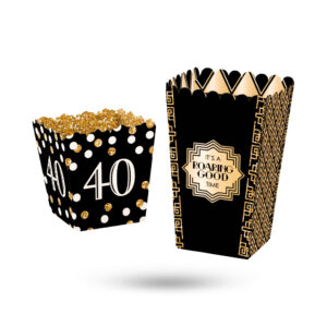 Custom Printed Black and gold popcorn boxes