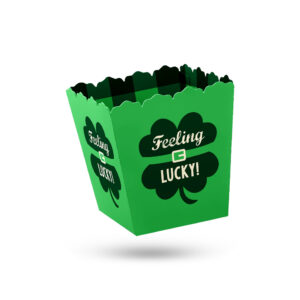 printed green popcorn boxes