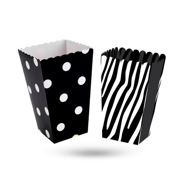 printed black popcorn boxes